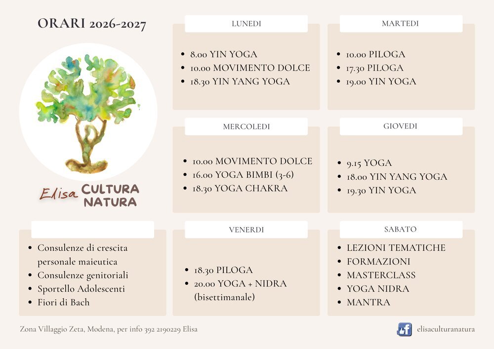 Orari 2026-2027 Elisa Cultura Natura